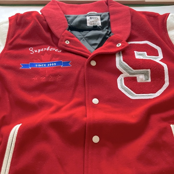 Wrongwork x Superbored 4th anniversary 2013 release bomber jacket red size large